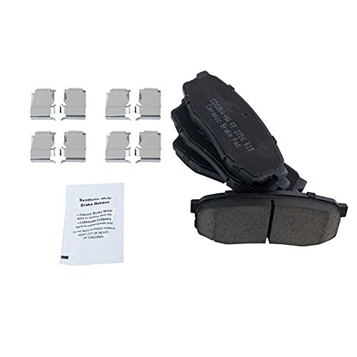 Image of TRQ Rear Brake Pad and Rotor Set Ceramic G Coated Rotors Calipers Hoses Compatible with 2013-2015 Lexus LX570 Land Cruiser