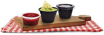 3.25 oz Clear Plastic Portion Cups with Lids, Souffle & Dressing Cups, Disposable Leak-Resistant Stackable Condiment Containers for Sauces & Dips, 250 Sets