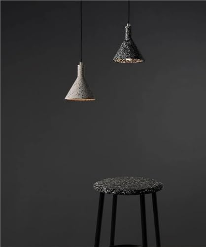 Suspension terrazzo blanc E27 luminaire retro minimaliste ajustable - 5