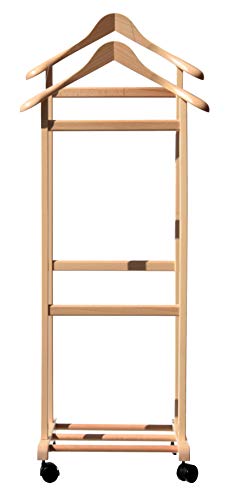 Hagspiel Herrendiener, Kleiderständer aus Buchenholz, natur lackiert, stummer Diener