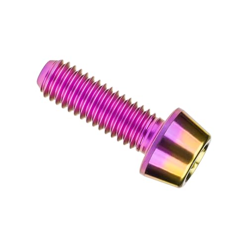Image of Titanium Ti Bolt M5x9 16 18 20 25 30 35 40 45 50 55 60mm Tapered Head Screws Pack of 4 (M5x16mm, Purple Gold)