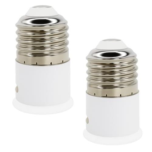 kwinfei 2PCS E27 to B22 Socket Converter Adapter,Screw to Bayonet Lamp Holder Adapter, ES to BC Light Bulb Converter for LED, CFL, Incandescent Bulbs, Heat-Resistant PBT,Easy Installation