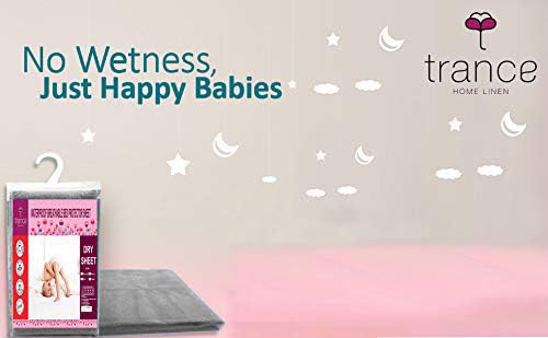 Trance Waterproof Bed Dry Sheets for New Born Baby | Baby Bed Protectors Sheet | Dry Sheets for New Born | Waterproof Sheet | Dry Mat for Babies |Hypoallerginic(Medium,12x12 Inch,100x70 cm,Steel Grey) 2