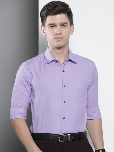Image of THE INDIAN GARAGE CO Men's Slim Fit Formal Solid Cotton Shirt