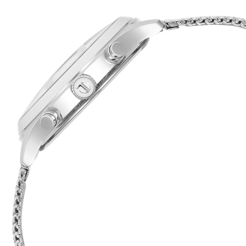 Image of Titan Sapphire Quartz Multifunction White Dial Silver Stainless Steel Strap Watch for Men - NT1874SM01