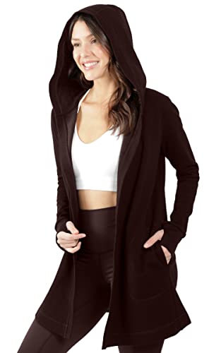 90 Degree By Reflex Heavy Fleece Open Hooded Cardigan