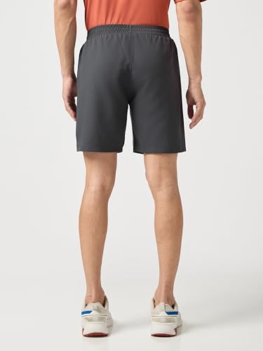 Image of TECHNOSPORT Men Solid Slim Fit Sports Shorts Techno LITE UPF50+ Polyester Mid Rise Drawstring Shorts Pant for Men Gym Workout Running Cricket Casual Quick Dry