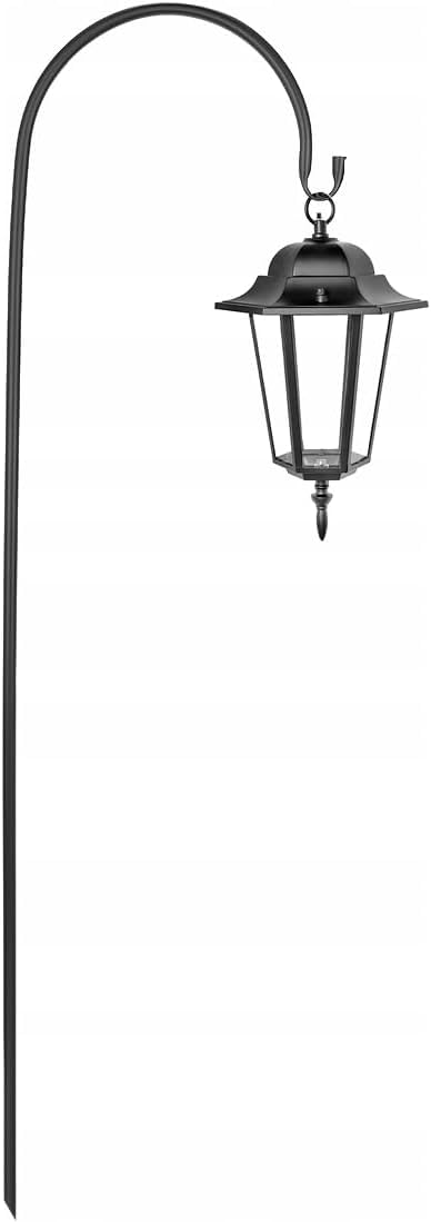 Kapaga - Crochet de berger - Décoration de jardin - Tige de lanterne en métal - Support de lanterne - Noir - Hauteur 120 cm - Élégant bijou de jardin (1)