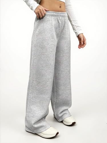 Girls Straight Wide Leg Track Pants Elastic Waist Casual Baggy Athletic Pants Loose Jogger Sweatpants for 8-12 Years3