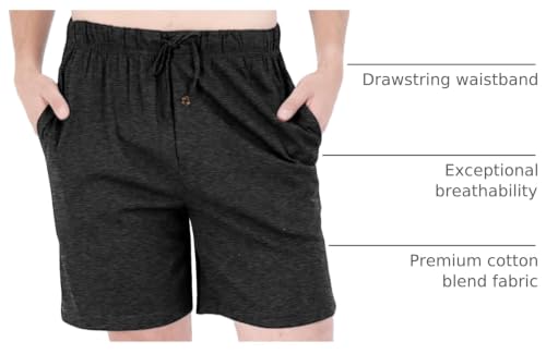Image of Andrew Scott Men's Lounge Shorts | Drawstring & Pockets Cotton PJ-Sleep Short Bottoms | Multi Packs