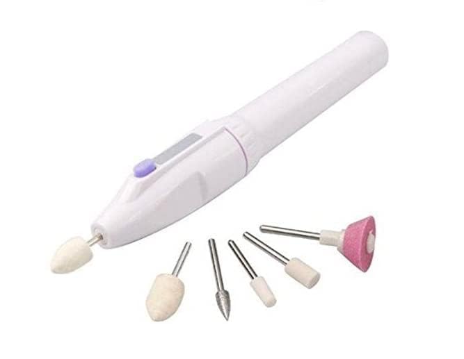 Electric Nails Decorator 5 In 1 Art Tip,Nail Filer Trimming Kit Salon Sharper Grinder Drill Machine with Polish Manicure Pedicure Grooming Tool Kit -Multicolour-image-35