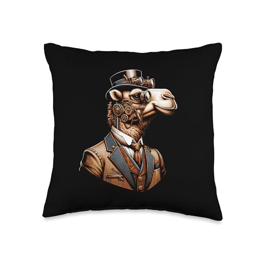 Steampunk Camel Women Men Kids Steampunk Camel Throw Pillow