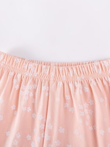 Image of HILEELANG Girls Cotton Short Set Summer 2 Piece Outfit T Shirt Shorts | 100% Cotton, Soft Breathable Fabric, 2 Piece Outfit Set, Elastic Waist, Summer Comfort for Toddler Little Girls