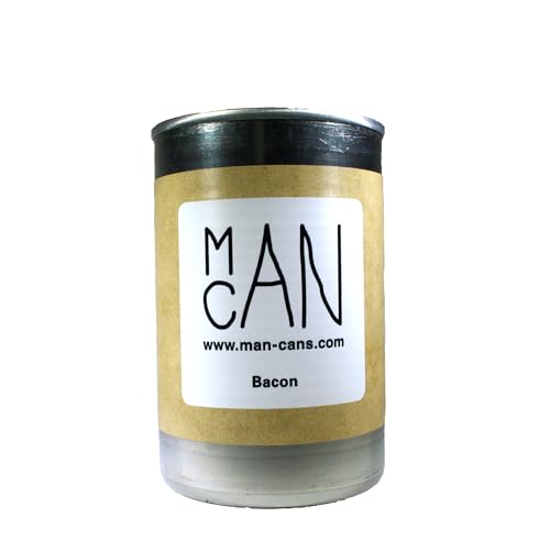 Bacon Scented Mancans Candle in 10 oz Soup Can, Soy Candle, Novelty and Gifts for Men, Brown