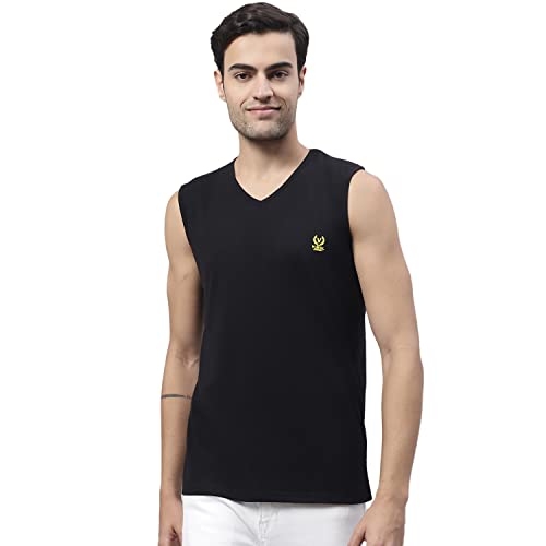 Image of Mack Jonney Regular Fit Cotton Solid Gym Vest for Men (Pack of 2)-V SL ANT RST 02-P