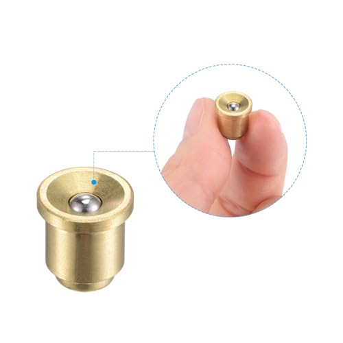 uxcell Brass Push Button Flange Grease Oil Cup 8mm Ball Oiler for Lubrication System 4Pcs