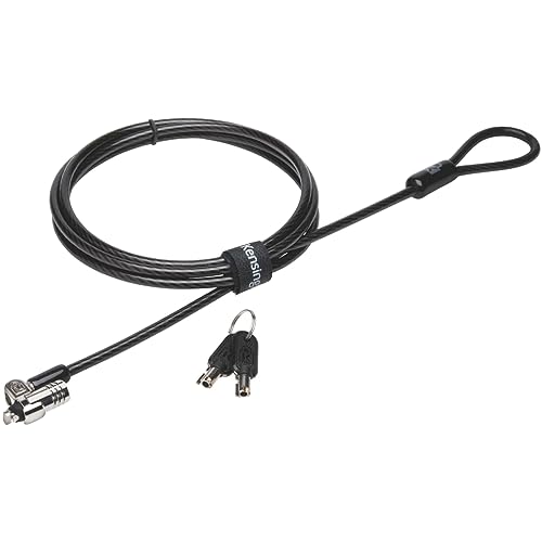Kensington K65020EU - Microsaver 2.0 Padlock with Key for Laptop with Cable Made of Steel and Carbon, 10 mm Heavy Duty Head and T-Bar Technology on the Lock, 1.8 m Length, Gray
