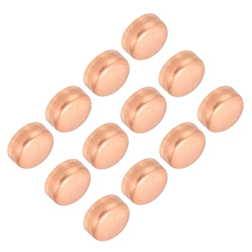 PATIKIL 3/8 Inch ID Copper Pipe End Cap, 12 Pack Copper Fitting Cap Sweat Plug Solder Connection for Plumbing HVAC Air Conditioner