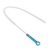 CATCHING: Con pelo de nailon esponjoso helicoidal, este cepillo para fregadero puede atrapar eficazmente el pelo y la grasa del desagüe. Las cerdas resistentes atraparán el cabello, la comida y otras mugre que acechan en sus tuberías, lo que ayudará a mantenerlas y evitar bloqueos. El cepillo para tubos tiene un mango largo ergonómico, diseño de orificio superior para un fácil almacenamiento y ahorro de espacio, ideal para fregadero, tubería de agua, o drenaje.
