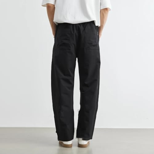 Men's Casual Pants Summer Straight Thin Wide Leg Pants Japanese Style Loose Elastic Waist Men Trousers4