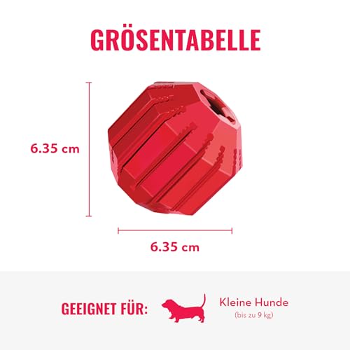 KONG Stuff-A-Ball - Langlebiges Kauspielzeug aus Gummi für Hunde - Für Zahngesundheit & Zahnreinigung - Befüllbares Spielzeug für Leckerlis & Snacks - Für Kleine Hunde