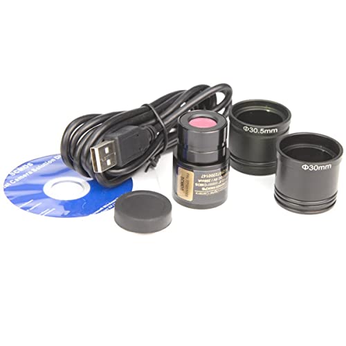 顕微鏡キット 5MPデジタル接眼レンズカメラ産業用電子接眼レンズビデオカメラデジタル接眼レンズ、生物実体顕微鏡用リングアダプター付き 顕微鏡レンズアダプター