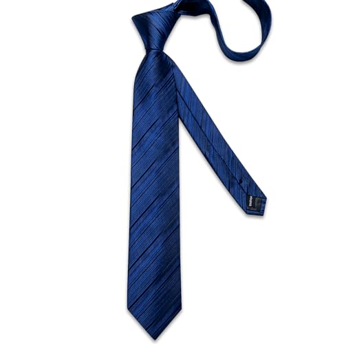 Image of DiBanGu Mens Solid Color Tie and Pocket Square Set Woven Silk Plain Necktie & Handkerchief for Men Wedding Party Formal