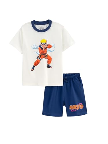 Image of Nap Chief Kids Cotton Naruto Print Co-Ord Set for Boys & Girls | Half Sleeve T-Shirt & Shorts Set | Soft Casual Summer Wear