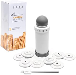 GOLIBER Churro Maker Machine - 8 Different Nozzle for Churros Maker Machine - Churreras Para Churros and Cheese Straw Press - Easy Handle Churro Piping Tip (Gray)