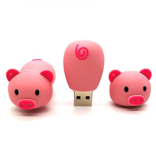 TuDu Clé USB 16 Go en Caoutchouc en Forme de Cochon 8 g/16G/32G/64G Memory Stick USB 2.0 U Disque - Rose 8 Go Rose Cover