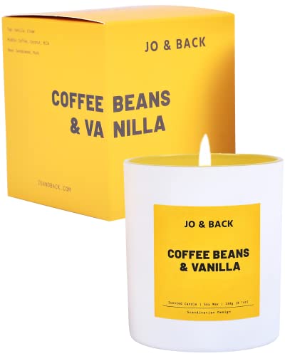 Coffee Beans & Vanilla, Premium Scented Candles, Non Toxic, 46H Burn, 8.1Oz Soy Wax, Aromatherapy, Strong And Long Lasting Jar Candle For Home, Gifts For Women And Men, Spring Candle, Velas Aromaticas #TOP5
