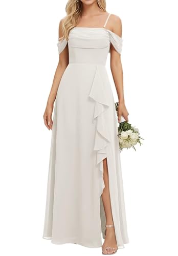 Robe de demoiselle d'honneur froncée en mousseline de soie haut de gamme DSJ114