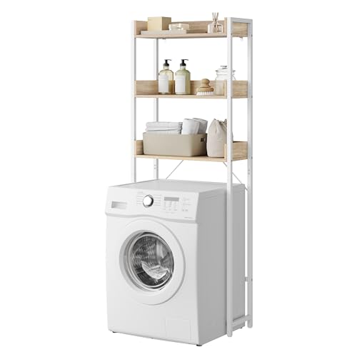 EUGAD Mobiletto Bagno Salvaspazio, Scaffale Lavatrice con 3 Ripiani, per Lavanderia, Bagno,...