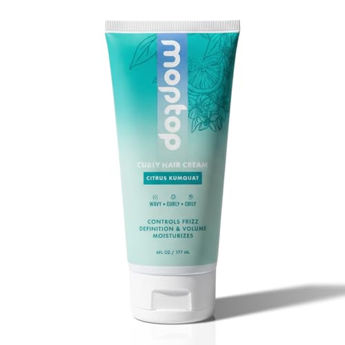 MopTop Curl Cream - Moisturizing Curl Activator for Frizz Control & Volume, Curl Defining Cream for Wavy, Curly & Coily Hair, Made with Junk-Free Natural Ingredients (Citrus Kumquat Fragrance, 6oz)