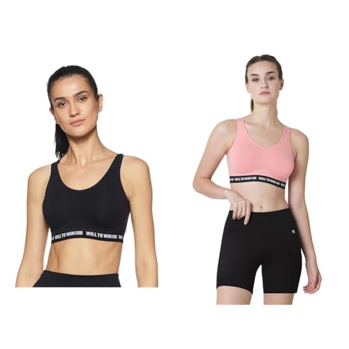 Image of Van Heusen Women's Slip-On Cotton Sports Bra | Full Coverage | Non-Padded | Non-Wired | Proactive Comfort Fit | Slip-On Easy Fit | High-Stretch Cotton | Breathable Fabric | Anti-Bacterial Tech | Color Fresh Technology | Keeps You Fresh | All-Day Active Comfort | Style 44006 | Available in Pack of 1 & 2