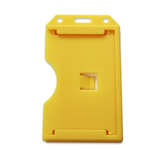 Specialist ID Yellow Badge Holder - 2-Sided Rigid Vertical Multi-Card ID Protector Case SPID-0389, Sold Individually