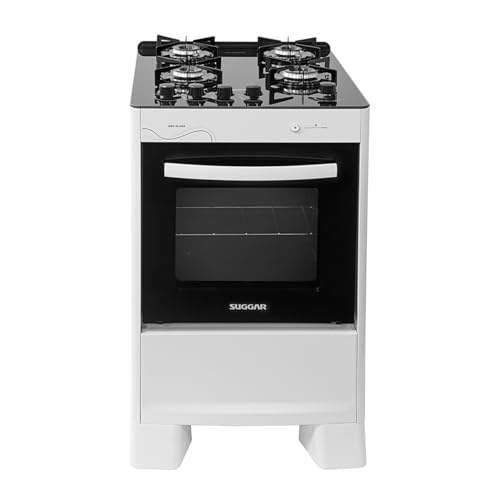 SUGGAR FOGÃO NEO GLASS BRANCO MESA DE VIDRO 4 BOCAS TREMPE 6 APOIOS ACENDIMENTO AUTOMÁTICO FGVNG410BR