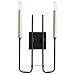 Quorum 530-2-6980 Transitional Two Light Wall Mount from Hope Collection in Black Finish, Noir w/Aged Brass