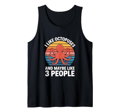 Pulpos Divertidos Diciendo Que me Gusta Tal Vez 3 Personas Camiseta sin Mangas
