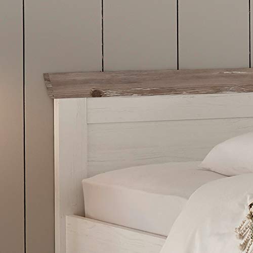 Lomadox 4-TLG. Landhaus Schlafzimmerset in Pinie weiß Nb. mit Absetzungen in Pinie dunkel Nb. – Bild 4