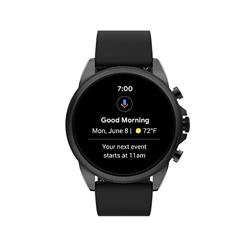 Image of Fossil Gen 6 44mm Touchscreen Smartwatch with Alexa Built-In, Heart Rate, Blood Oxygen, Activity Tracking, GPS, Speaker, Smartphone Notifications, Black, Modern
