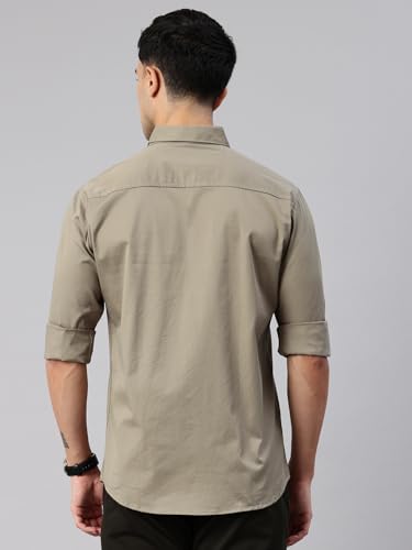 Image of Majestic Man Men's Cotton Slim Fit Solid Casual Shirt