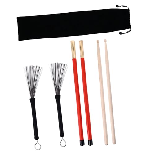 Set de baquetas y escobillas para batería SHOWERORO miniatura 1