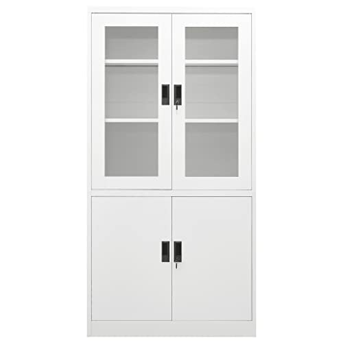 Kthlbrh Storage Cabinets, File Cabinet Organizer, Bookshelf Bookcase Storage Cabinet, Office Cabinet Locker, For Living Room Home Office, Office Cabinet White 35.4"X15.7"X70.9" Steel #TOP1