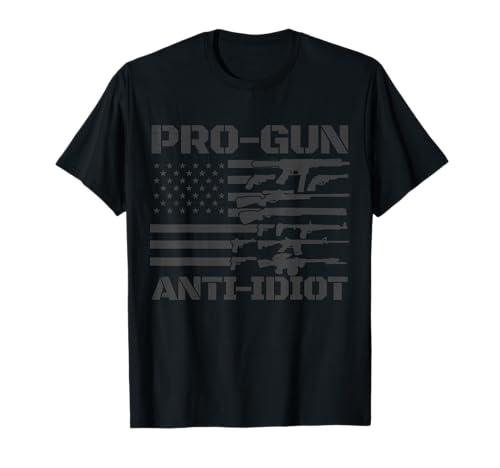 Pro Gun Anti Idiot USA Flag Men's Pro Gun Anti Idiot T-Shirt