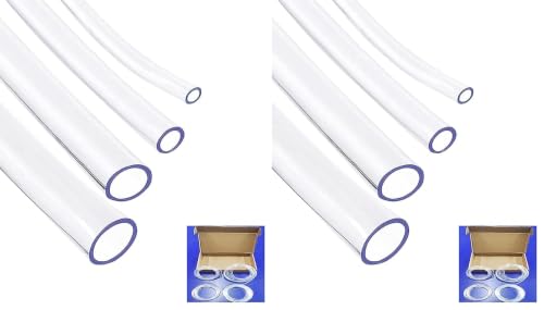 Image of Clear Tubing Assortment, 2mm 3mm 4mm 5mm ID, 12 Meters Lengh In All, 1mm Thickness, Flexible Plastic Tube Hose Set For Home Repair Water Oil Transfer Aquarium, BPA Free and non-toxic (Pack of 2)
