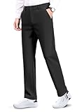 SAFORT Golfhose Herren bequem Chino Hose leicht Business Hose Herren Stretch Anzughose mit 4 Taschen Büro Causal Freizeit, Schwarz, 96cm