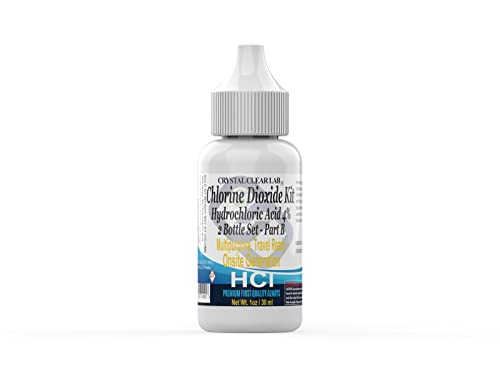 Crystal Clear Chlorine Dioxide Sodium Chlorite Part A And Hydrochloric Acid Part B, 1 Fluid Ounce Each #TOP1