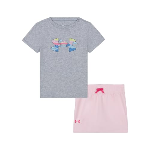 Under Armour girls Girls Short Sleeve Shirt and Skort Set, Durable Stretch and Lightweight