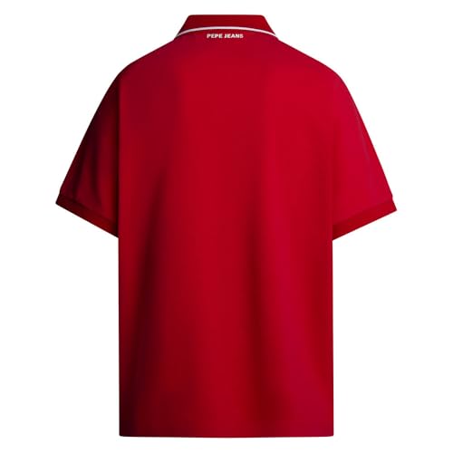 Pepe Jeans Tipped Logo Poloshirt für Herren, Rot (Marsrot), XL – Ansicht 5